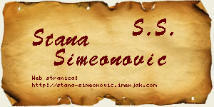 Stana Simeonović vizit kartica